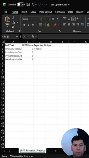 34 Excel Using LEFT in a simple business example