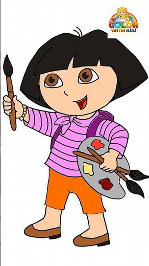 Learn to Draw Dora the Explorer Sketching - Drawing and Coloring Tutorial for Kids