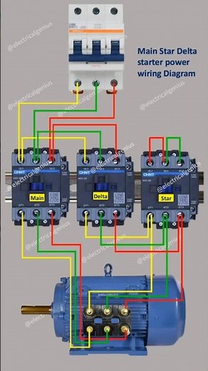 Star Delta starter power wiring | star delta starter wiring diagram ‪@Electricalgenius‬