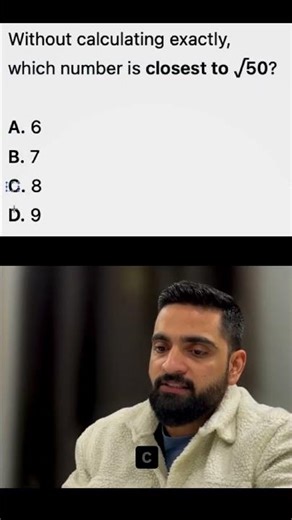 MCQ Challenge #5 | Can You Find the Integer Nearest to √50? #shorts no