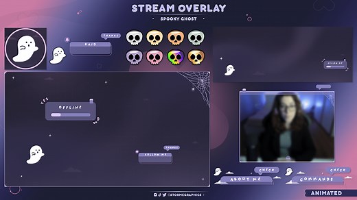 SPOOKY GHOST STREAM OVERLAY ~ FREE VERSION AVAILABLE - Storme Graphics