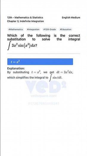 12th Math Indefinite Integration Solve Integral