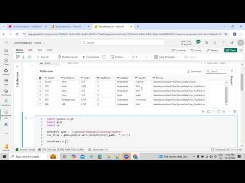 386.Basic Overview on How to Create Python Notebook Part 1 using Microsoft Fabric in Telugu