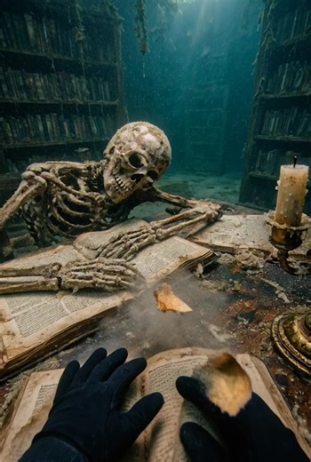I Found a Library Underwater… All the Knowledge Was Still There 📚🌊 #ocean #mystery #library