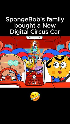 SpongeBob's Family Bought a NEW Digital Circus Car! 🤣 #spongebob #theamazingdigitalcircus #animation