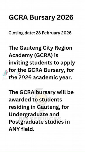 GCRA Bursary Application Details