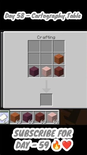 Minecraft Crafting | Day 58 – Cartography Table #minecraft #mcpe #shorts