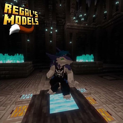 Fully 3D Animated Sergal Minecraft Player Model Commission for Minecraft CPM