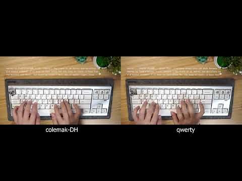 QWERTY vs Colemak-DH typing comparison (120wpm)
