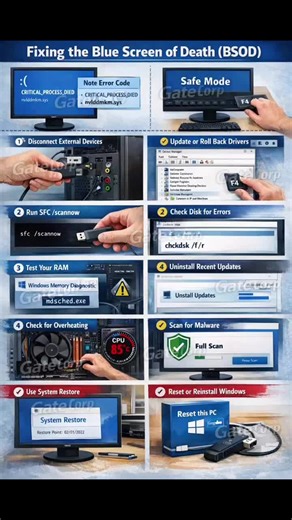 125_techblog on Instagram: "Step-by-Step Guide to Fix Blue Screen of Death (BSOD). Check the comments for more details👇👇👇"