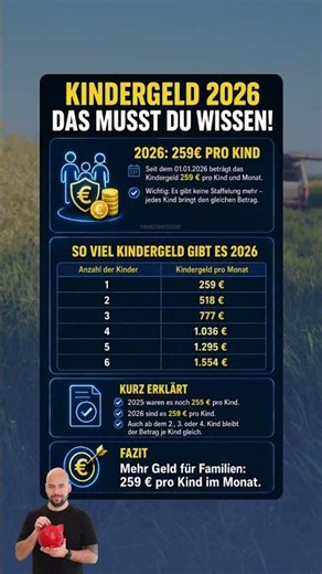 👨‍👩‍👧‍👦 Kindergeld 2026 – das musst du wissen! #shorts