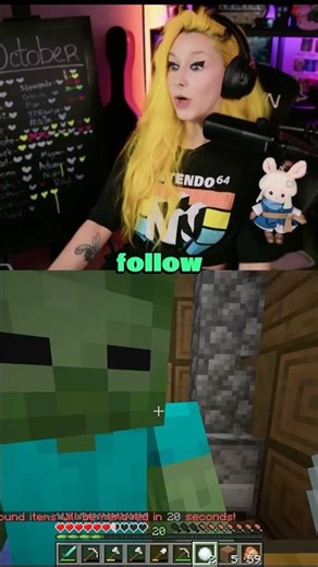 Minecraft streamer gets surprised by zombie!!! 🤣