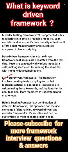 What is keyword driven framework | Keyword Driven Framework in Selenium #selenium #interview #shorts