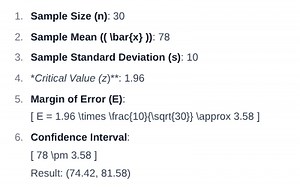 Constructing 95% confidence interval