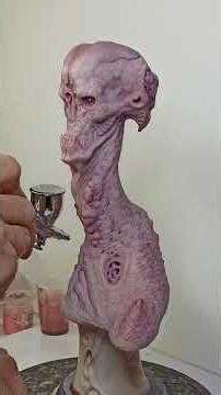 Painting a resin bust (timelapse).