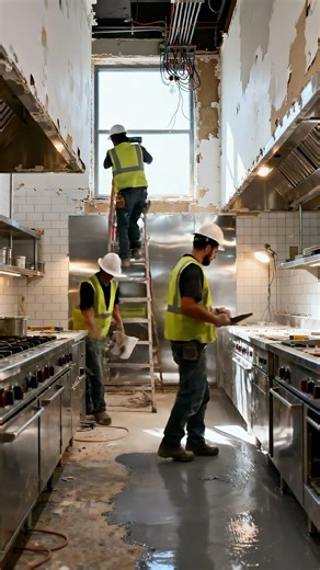 Inside the Process of Building a Restaurant Kitchen #kitchenlife #construction #satisfying