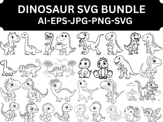 Dinosaur SVG Bundle | Dinosaur Doodles | Cute Dino Svg | Cute Dinosaur Png | Dinosaur Clipart | Kids Dinosaur Svg Dinosaur Illustrations - Etsy