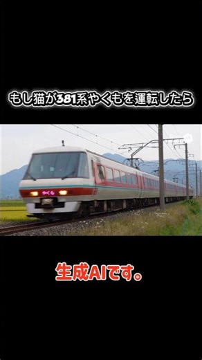 もし猫が381系やくもを運転したら #鉄道 #ai #funny #おもしろ #猫