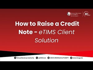 How to Raise a Credit Note eTIMS Client Solution