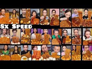 8x Speed Noodles Challenge.... 🤤🧿🍜 #eating #food #mukbang #asmr #noodles #spicy #viralvideo #video