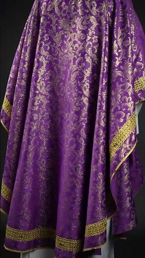 Handmade chasuble with natural stones Handmade 7010 Purple