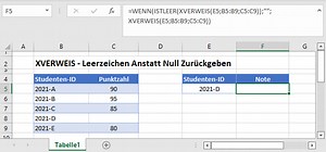 XVERWEIS - Leerzeichen anstatt Null zurückgeben (Excel)