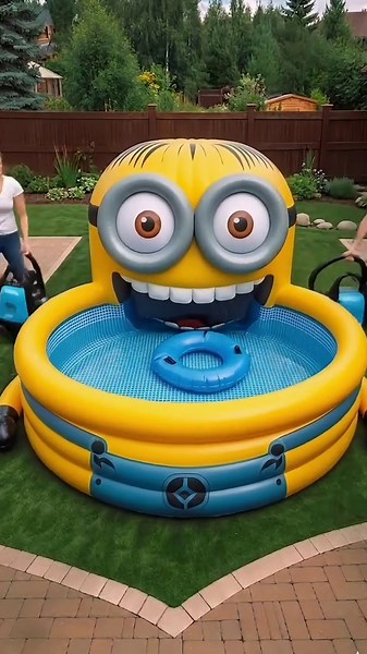 Minion Shape Inflatable Pool in My Backyard 😍💦 Turned my backyard into a fun summer spot with this adorable Minion-shaped inflatable pool! Perfect for relaxing, cooling off, and adding a playful vibe to the space. Who wouldn’t want to chill in this? ☀️ #BackyardVibes #InflatablePool #SummerSetup #DIYPool #pool