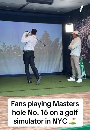 IBM replicated the iconic hole with an AI-powered simulator in Madison Square Park 😲 #golf #masters #golftiktok #golftok #golfer