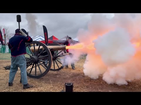 1862 Gatling Gun and 12 pounder Civil War Cannon at the Range
