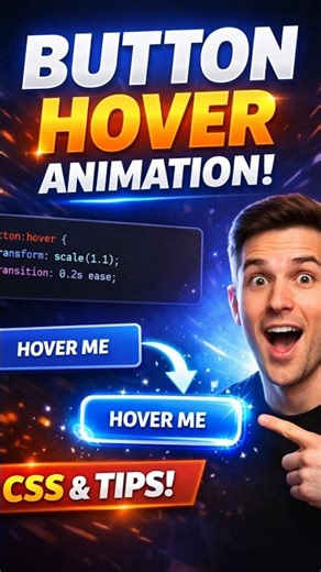 Button Hover Animation Using CSS (Smooth UI Effect!) | Web Dev Tip #coding #shorts