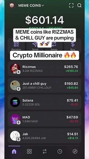 DAY 8.2 🚨 I invested my last $443.19 into MEME coins! Finally in the GREEN ✅🚀 Lets see what happens next! How to buy meme coins beginner guide. NOT FINANCIAL ADVICE!🚨🚨 DYOR #crypto #cryptotrading #cryptocurrency #memecoin #chillguy #investing #cryptonews #chillguymeme #rizzmas