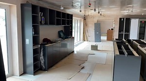 Another week, another little kitchen going in... Custom made Walnut doors to follow 👍🏻 | Black Rok Kitchen Design