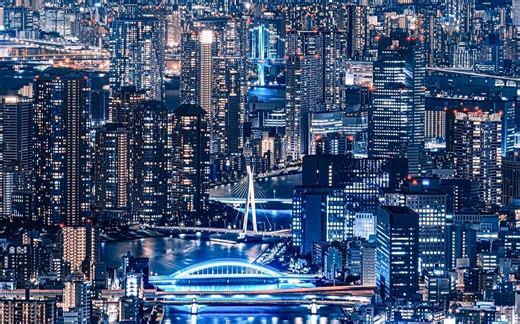 【8k超清航拍】东京绝美夜景航拍 视觉震撼的极致内透