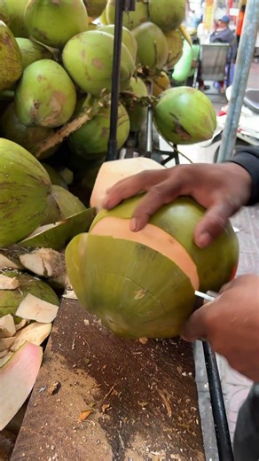 Fresh coconut cutting skill! #shorts #streetfood #fruit #coconut #viral #explore