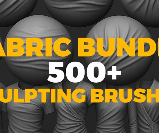 ArtStation - Fabric Sculpting Bundle (500  Brushes, 200  Alphas) -40% Sale | Brushes
