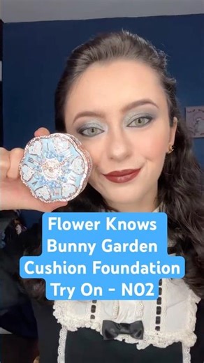 Flower Knows Bunny Garden Cushion Foundation try on, shade N02 #makeup #flowerknows #foundation