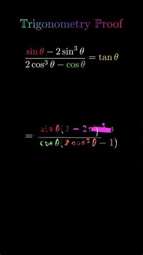 Trigonometry Proof | Prove sinθ − 2sin³θ:2cos³θ − cosθ = tanθ #shorts #trigonometry #maths