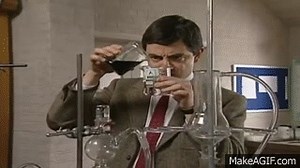 Mr Bean - Chemistry experiment on Make a GIF