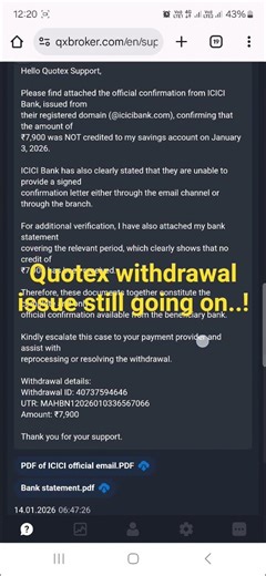 Quotex withdrawal problem
