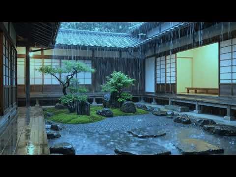 Fall Asleep Instantly – Peaceful Rainy Night in Japan | Relaxing Zen Garden Ambience for Deep Sleep