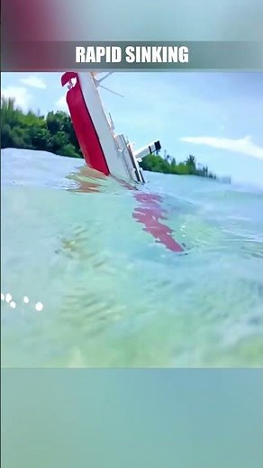 Cardboard ship sinking, model cargo ship sinking in azure water #sinkingship #cardboardship