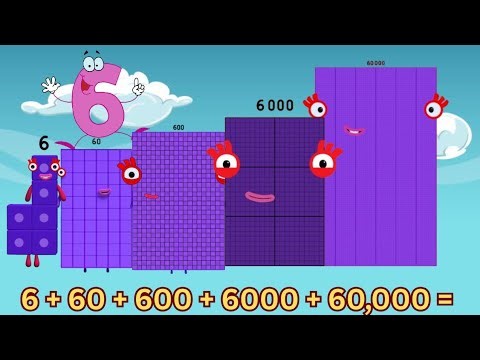 Numberblocks Addition Big to Small Numbers | Learn 1 + 10 + 100 + 1000 + 10000 @kidslearningvideos29