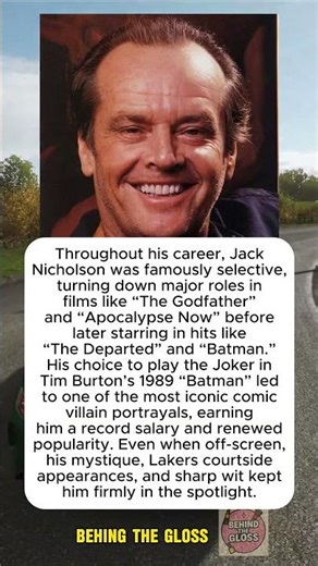 Jack Nicholson Turned Down Iconic Roles and Maintained Legendary Status #factshorts #facts
