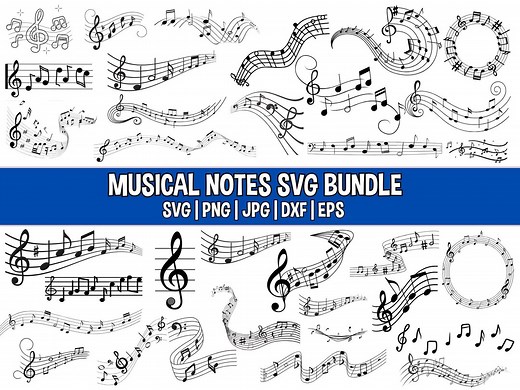 Music Notes SVG: Treble Clef, Vector Cut Files (digital Download) - Etsy