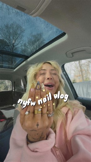 Erica Giles on Instagram: "MY NYFW NAILS HAVE ME GAGGED!!!🪩✨🖤⚡️ and when you book your first nail appt at @whiterosenailssalon use my code “ericamerica” for $5 off your first visit! you can leave my code in the comment section when you book through the link in their bio🤭 CANT WAIT TO SEE ALL YOUR GORGEOUS NAILS!! - #contentcreator #lifestyleblogger #nailinspo #fyp #naildesign"