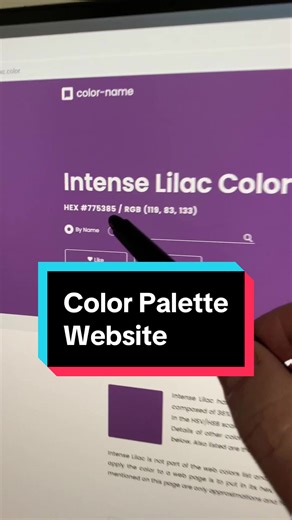 A color generator you need if you want to find a color by name or by hex code. #colorpalette #design #graphicdesign #graphicdesigntips #uidesign