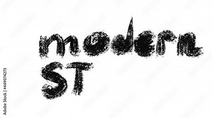 Outline of the text. Modern design of lettering, lines. White background, black pattern of letters. Composition on the theme of design, style, creativity, sketches.