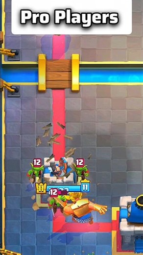 Average vs pro players defending goblin barrel in Clash Royale #shorts