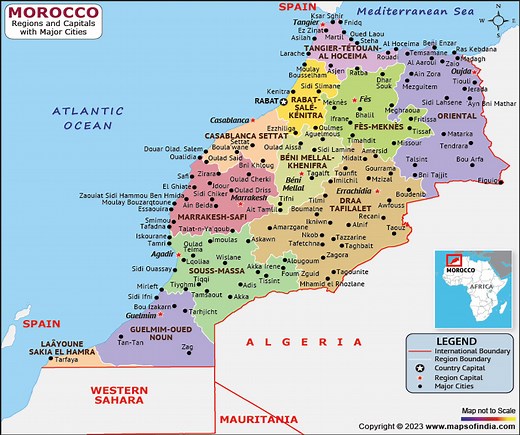Morocco Map | HD Political Map of Morocco