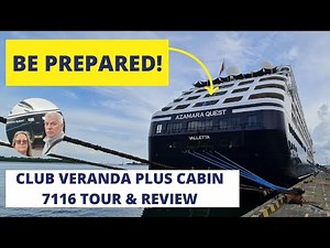 Aft Club Veranda Plus Stateroom 7116 Tour and Review - Azamara Quest Cruise Ship